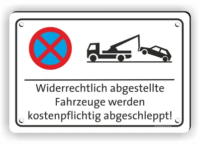 Produktbild von PV-001 Parkverbotsschild | Parken verboten Hinweisschild | 45x30cm SCHILD | vorgebohrt (3mm Stark)