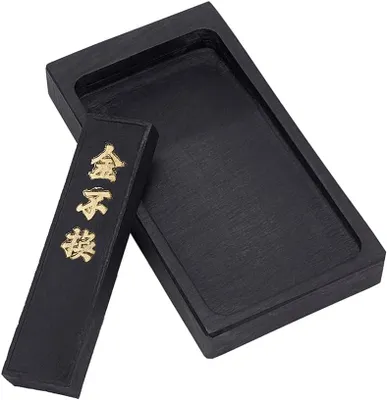 Productafbeelding van PH chinese kalligrafie inktsteen met inktstokje - Traditionele Inktstenen Vierkante Inktsteen Dienblad