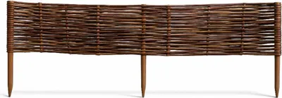 Zdjęcie produktu dla WikliBOX - Wiklinowe obrzeże ogrodowe. Palisada ogrodowa. Płotek wiklinowy 100x20H cm