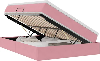 Immagine prodotto di vidaXL Letto contenitore con materasso rosa 140 x 200 cm in velluto