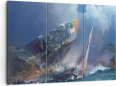 Produktbild von Bild auf Leinwand - Leinwandbild - Meer Segelboot - 105x70cm - Wand Bild - Wanddeko - Wandbilder - Leinwanddruck - Bilder - Kunstdruck - Wanddekoration - Leinwand bilder - Wandkunst - CE105x70-3923