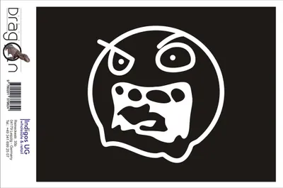 Produktbild von Aufkleber / Autoaufkleber - JDM / Die cut / Auto / OEM - Angry emoticon - 210x210mm pink - Heckscheibe / Heckscheibenaufkleber