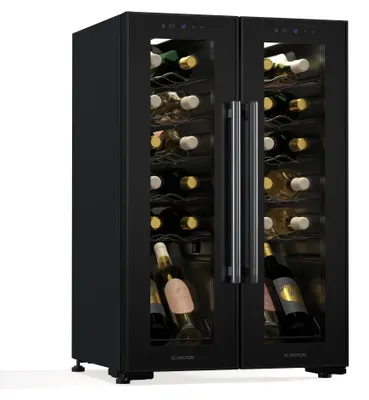 Zdjęcie produktu dla Klarstein – Lodówka do wina Shiraz | 2 strefy chłodzenia, sterowanie dotykowe, oświetlenie LED, do samodzielnej instalacji