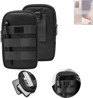 Produktbild von K-S-Trade Holster Gürtel Tasche kompatibel mit Samsung Galaxy Note20 Ultra Handy Tasche Schutz Hülle dunkel-grau viele Fächer, 1x