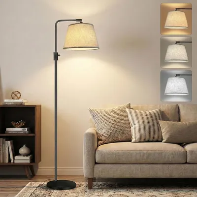 Produktbild von Stehlampe Moderne Stehleuchte Standleuchte mit 12W 3 Farbtemperatur LED Glühbirne für Schlafzimmer Wohnzimmer Büro
