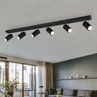 Produktbild von Deckenstrahler Deckenlampe, Metall schwarz, bewegliche Spots