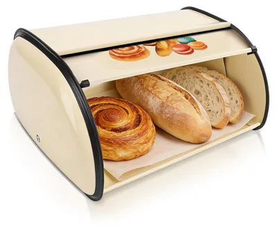 Obrázok produktu pre Veľká kapacita na chlieb - kovová nádoba na pečivo - rozmer 34x23x14,5cm
