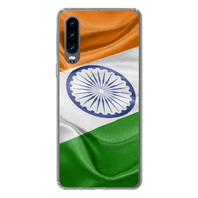 Produktbild von MuchoWow® Handyhülle Schutzhülle Hülle für Huawei P30 Nahaufnahme der Flagge von Indien Silikon Softcase Handy Hülle - Kartenbesitzer