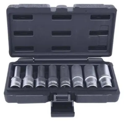 Produktbild von KS Tools 911.4420, Steckschlüssel-Satz, 1/2", 8 Kopf/Köpfe, Chrom-Vanadium-Stahl, DIN 3120, ISO 1174, 1 kg