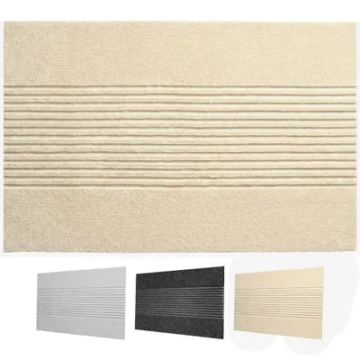 Image de Tapis anti-salissures Floordirekt Circa, tapis lavable pour l'intérieur et l'extérieur, tapis de porte plat antidérapant, résistant aux intempéries - rayures beiges, 90 x 150 cm