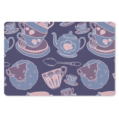 Produktbild von MuchoWow® Mauspad Mousepad Muster - Tee - Tasse - Teekanne 27x18 cm - Mousepads - Maus Mat - Pad - Mausunterlage - Büroartikel - Desk Matten