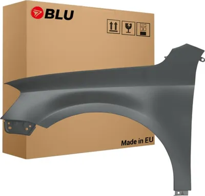 Zdjęcie produktu dla BLU Błotnik Premium pasujący do VW Volkswagen Passat B7 LI7F Lewy Szary UranoGrau | 2010-2014 | Przedni Przód | Lakierowany | Gotowy do montażu | Ocynk