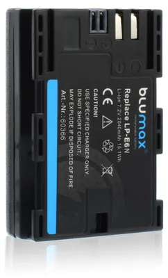 Produktbild von 2x Blumax Akku | für Canon LP-E6N Digitalkamera | Kapazität 2040mAh  |Spannung 7,2Volt | Video- und  Kamerazubehör