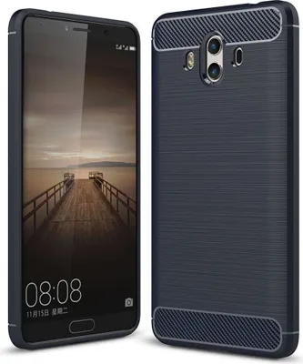 Produktbild von Huawei Mate 10 TPU Case Carbon Fiber Optik Brushed Schutz Hülle Blau