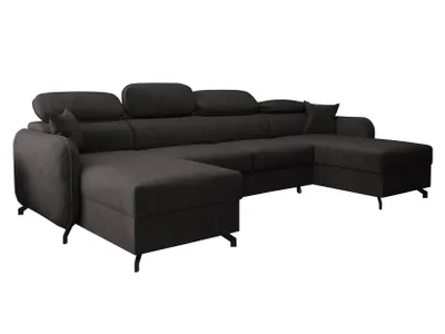 Produktbild von AX LIVING Ecksofa mit Schlaffunktion Ribella 5 U-Form 345 cm, Samt in Grafit
