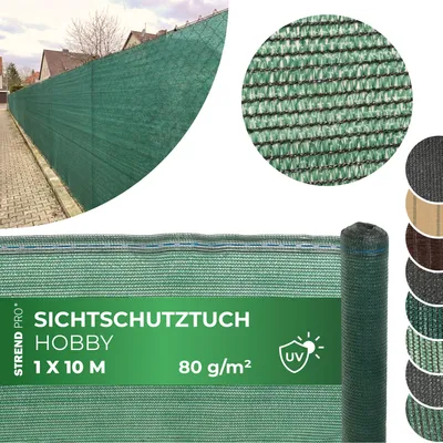 Produktbild von Sichtschutzgewebe HOBBY.NET 1x10 m, HDPE, UV, 80 g/m2, 85% grün