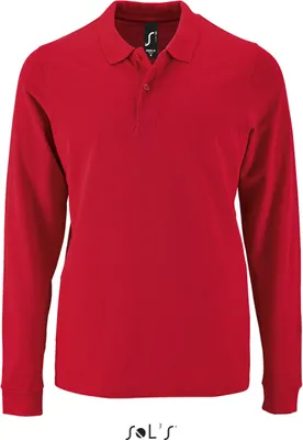 Produktbild von SOLs 02087 | Herren Long-Sleeve Piqué Polo Shirt Perfect - Farbe: Red - Größe: L