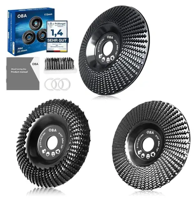 Produktbild von Schleifscheibe für Winkelschleifer 115mm, 3 Stück, Holzbearbeitung, Fräsen, Schnitzen, Formen