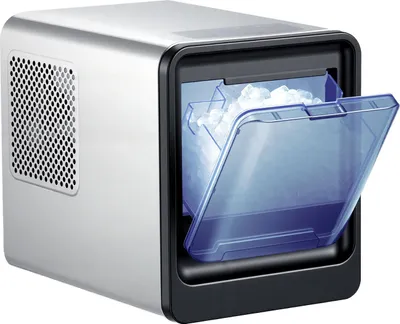 Image de Machine à glaçons compacte SucceBuy, production quotidienne de 15 kg, fonction d'auto-nettoyage, portable avec pelle et bac à glaçons – idéale pour la maison, la cuisine, le bureau, le bar et les fêtes