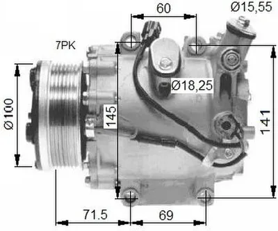 Produktbild von NRF 32491 TRSE09 Klimaanlage Klimakompressor PAG 46 für HONDA CIVIC VIII Hatchback (FN, FK)
