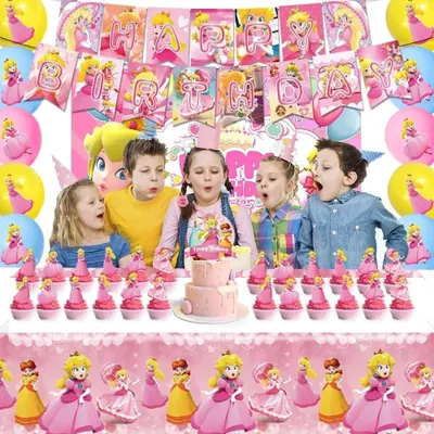Produktbild von 10 Personen Geburtstagsdeko Set Prinzessin Partygeschirr Ballons Banner