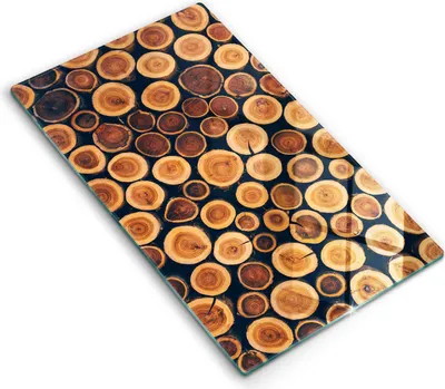Produktbild von Glasschneideplatte - Herdabdeckplatte - 30x52 cm - Schneidebrett - Spritzschutz - Holzstümpfe