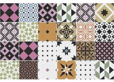 Obrázek produktu pro Samolepicí obkladové nálepky do kuchyně a koupelny – 24 cementových obkladových nálepek Vincinda Azulejos – 24 nálepek o rozměrech 10 x 10 cm