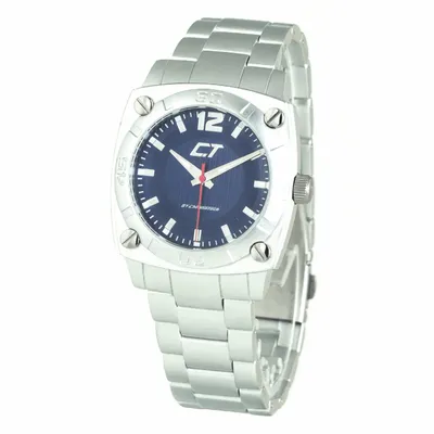 Produktbild von CHRONOTECH Uni Quarzarmbanduhr, blau, 38mm