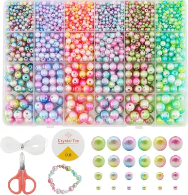 Produktbild von 1890 Perlenfarbene Perlen für Schmuckarmbänder Set