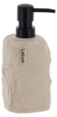 Image de TENDANCE | Distributeur de savon liquide à pompe - Distributeur de savon - beige - 400 ml - Distributeur de savon - aspect pierre - Salle de bains