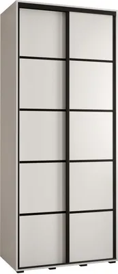 Produktbild von MEBLE KRYSPOL Davos 4 Schrank, zwei Türen - 235,2x120x45 cm - Weiß Weiß Schwarz