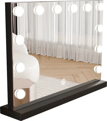 Produktbild von SensaHome Vanity Mirror Pro – Hollywood-Schminkspiegel mit 12 dimmbaren LED-Lampen, 3 Lichtmodi, 60 x 40 cm – Schwarz