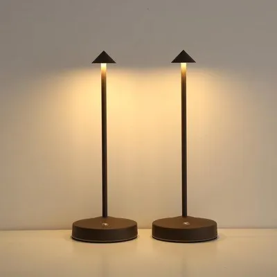 Obrázek produktu pro LED stolní lampa – s funkcí stmívání – výškově nastavitelná – USB – 2 kusy – hnědá