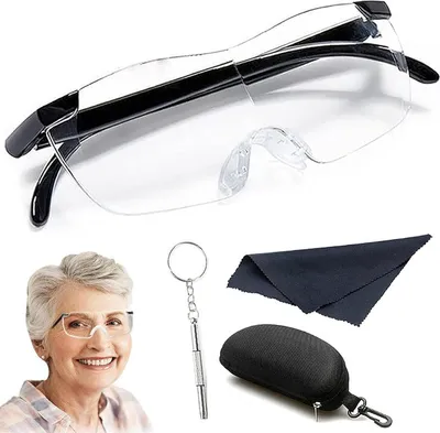 Produktbild von Famanu Lesebrille 300% Vergrößerung - Anti-Blau Licht, Tragbar, für Brillenträger