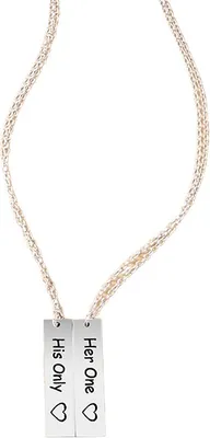 Produktbild von Trendige Couple Halsketten aus Silber - His Only & Her One KP21700