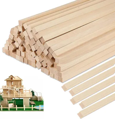 Produktbild von Holzstäbchen 300x3x3 mm, 100 Stück, zum Basteln, quadratisch