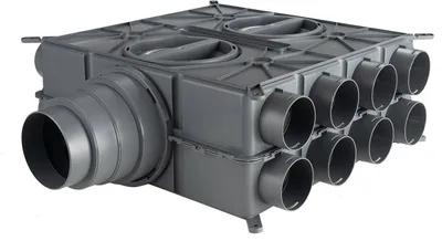 Produktbild von Wolf Luftverteiler DN 125 - 180 24 Stutzen DN75 mit 12 Verschlusskappen