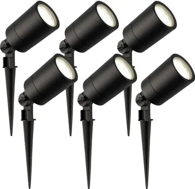 Produktbild von Ledvion 6er Set Gartenstrahler mit Erdspieß IP65 3W 4000K GU10 dimmbar