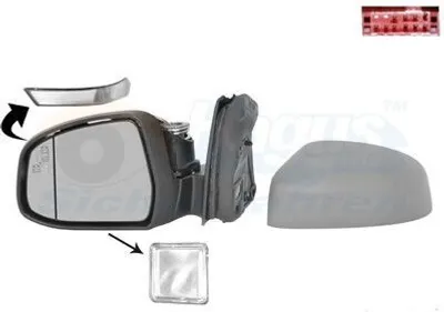 Obrázek produktu pro VAN WEZEL 1945817 Vnější zrcátko, levé, pro FORD FOCUS III Turnier, asférické, vyhřívané, se základním nátěrem