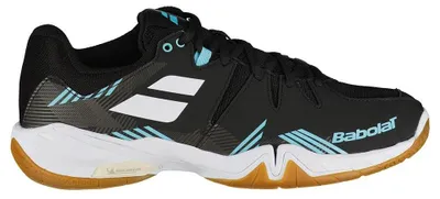 Image de Chaussures de badminton Babolat Shadow Spirit, pour hommes, couleur noire et bleu clair, taille 42