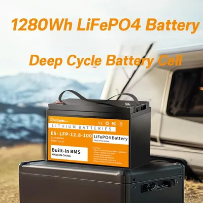 Immagine prodotto di Batteria LiFePO4 - Batteria al litio - Batteria per camper - Batteria per energia solare - Batteria ricaricabile - 12V 100Ah