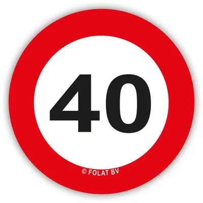 Produktbild von XL Konfetti Verkehrsschild 40. Geburtstag
