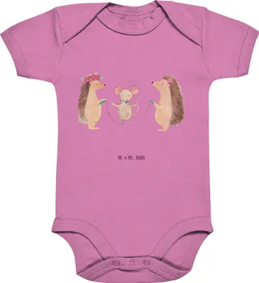 Produktbild von Mr. & Mrs. Panda Strampler Baby Igel Seilhüpfen 3. - 6. Monat - Bubble Gum Pink - Geschenk, Babybody, Lustige Sprüche, Seilspringen, Kurzarmbody, Kindergarten, Kinder