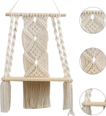 Produktbild von Wandteppich, 30 x 50 cm, Hängedekoration im böhmischen Stil handgewebte Wanddekoration, Beige