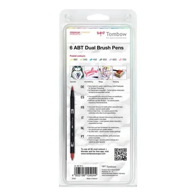 Produktbild von Tombow ABT-6P-2 Filzstift Fein Blau, Minze, Pink, Violett, Gelb 6 Stück(e)