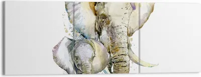 Produktbild von Bild auf Leinwand - Leinwandbild - Elefanten tier safari afrika - 150x50cm - Wand Bild - Wanddeko - Leinwanddruck - Bilder - Kunstdruck - Wanddekoration - Leinwand bilder - Wandkunst - CA150x50-2884