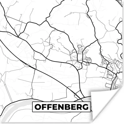 Produktbild von MuchoWow® Poster Karte - Offenberg - Karte - Stadtplan 50x50 cm - Wohnzimmerdekoration