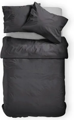 Produktbild von Famanu Winterbettwäsche Set für Einzelbett mit Reißverschluss, Grau, 135 x 200 cm