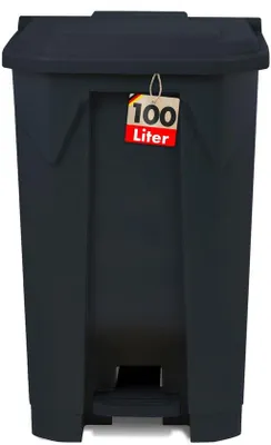 Image de Poubelle Unyqoos® de 100 litres avec pédale, poubelle en plastique hygiénique, couvercles de couleurs différentes, disponible en différentes tailles (50/80/100 litres) pour la cuisine et le bureau