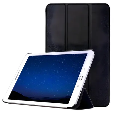 Image de subtel Étui avec stand intégré pour tablette Samsung Galaxy Tab S2 9.7 (SM-T810 / SM-T813 / SM-T815 / SM-T819) - Cuir synthétique, couleur noir Housse Pochette bookstyle case avec protection 360°